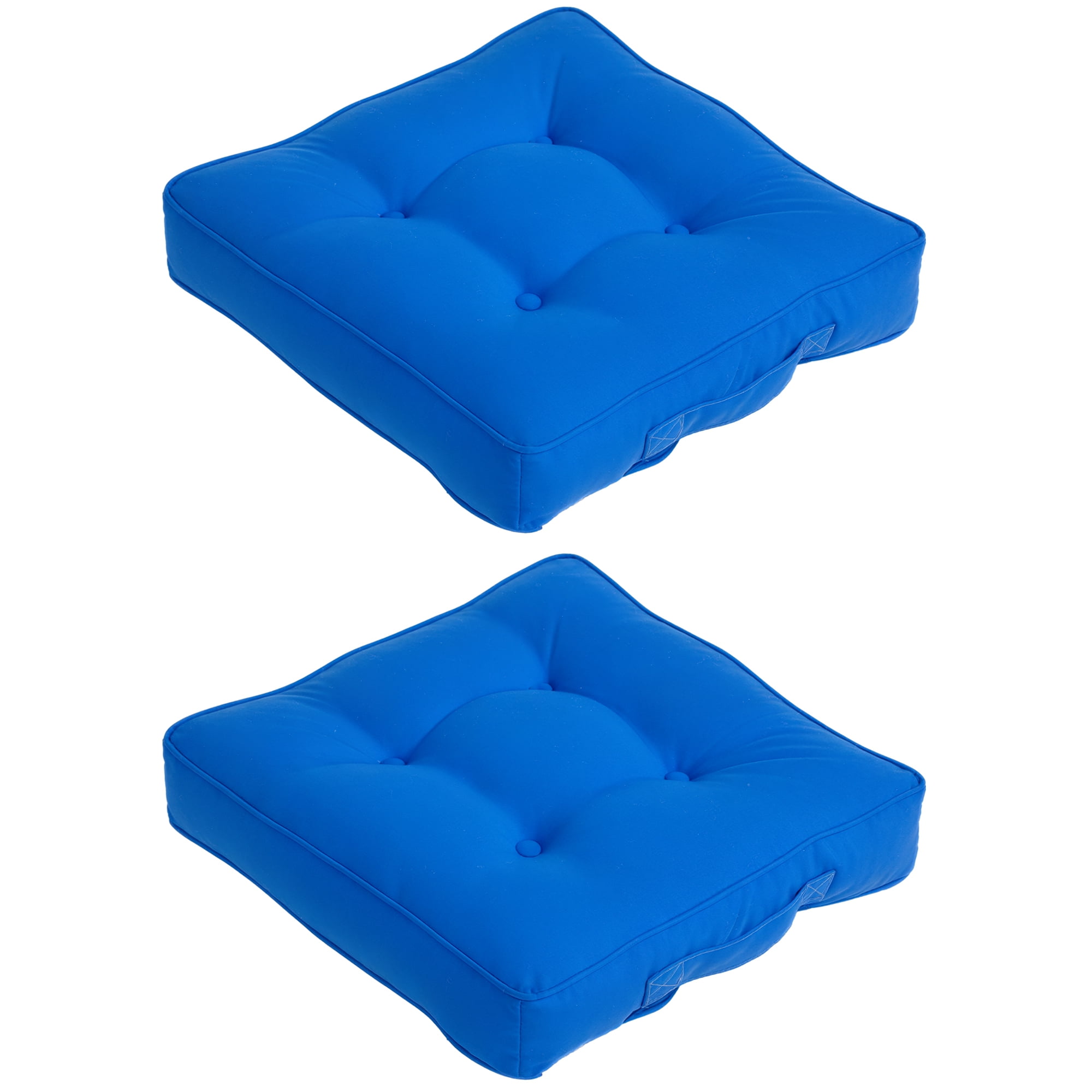 Indoor Outdoor 2 Chair Cushion with Button Tufted, for Patio, Navy Blue