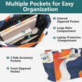 thumbnail image 3 of FORMRS Tote Bag for Women Quilted Large Capacity Travel Work Carry On Shoulder Handbag, Blue Abstract Wavy, 3 of 7