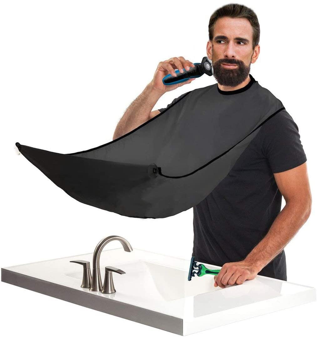 Roofei Beard Bib Apron for Shaving and Trimming Adjustable Neck Straps