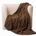 thumbnail image 2 of Jeté à maille torsadée brun, 2 of 4