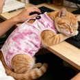 thumbnail image 3 of Cat Recovery Suit Surgery Soft Onesie Tie Dye Cats Shirt Clothes Neuter Licking Protective Outfit Cover Kitten Spay Collar Alternatives, Pink,S, 3 of 3