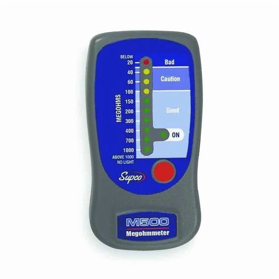 Supco Megohmmeter, 500V DC, LED, Case M500