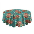 thumbnail image 5 of Round Waterproof Tablecloth Pioneer Floral Reusable Indoor/Outdoor Durable Table Cover for Kitchen and Dining Room 60 Inch X 60 Inch, 5 of 6