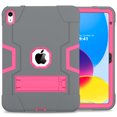 thumbnail image 2 of Dteck Case for iPad 10th Generation 10.9-inch 2022,iPad 11-inch (A16) 2025 Heavy Duty Rugged Case 3-Layer Protection Armor Kickstand Shockproof Cover for iPad 10th/11th Generation,Gray+Rose, 2 of 8