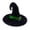 Green, variant on Wizard Hat Gold Velvet Curved Hook Tip Silver Buckle Breathable Lightweight Costume Styling Accessory Unisex, Black
