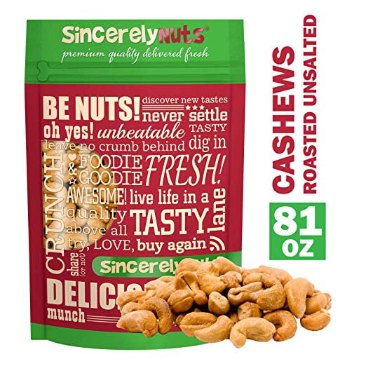 Sincerely Nuts Cashews, Roasted and Unsalted, 5 lb - Walmart.com