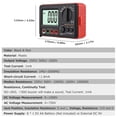 thumbnail image 3 of Yeacher Testeur de Résistance d'Isolation Numérique avec Affichage de Rétroéclairage LCD DC / 500v / 1000V AC 750V Kit de Compteur de Résistance d'Isolation Multifonction avec Sangle / Couvercle de Protection / Sac en Tissu, 3 of 8