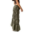 thumbnail image 4 of Coduop Women Elastic High Waist Boho Maxi Skirt Casual Pleated A Line Long Skirts, 4 of 6
