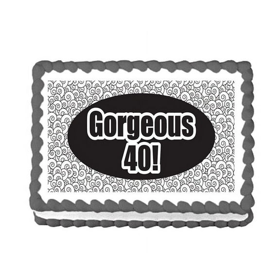 Gorgeous 40th Birthday Edible Photo Image Cake Topper