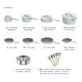 thumbnail image 2 of Beautiful 18-Piece Ceramic Nonstick Cookware Set, Pots & Pans with Strainer Lids & Kitchen Utensils, Hydrangea by Drew Barrymore, 2 of 22