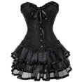 thumbnail image 3 of Vestidos de corsé sexys para mujer, disfraz de talla grande, corsé burlesco por encima del busto y minifalda, conjunto de corsé con tutú, 3 of 5