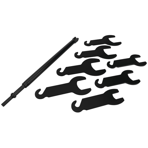 Performance Tool W80501 8 pc. Pneumatic Fan Clutch Wrench Set: Features 7/8, 1-7/8, 2 in., and 32, 36, 40, and 47mm Wrenches Air Hammer Driven, For Fan Clutch/Water Pump Service, Steel, Black