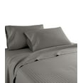 thumbnail image 5 of London Collection 600 Thread Count Wrinkle Resistant Woven Stripe 100% Egyptian Cotton 4 Piece Sheet Set (Full, Gray), 5 of 5