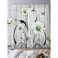 thumbnail image 2 of Sage Green Daisy Sheer Curtains for Living Room Bedroom Retro Farmhouse Botanical Floral Wooden Sheer Curtains 108 Inch Long 2 Panels Set Light Filtering Curtain Window Treatments Drapes, 2 of 6