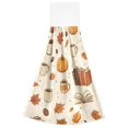 thumbnail image 7 of Yayeee Kitchen Hanging Hand Towels Set of 2 with Loop Bathroom Absorbent Tie Towel, Fall Beige Pumpkin, 7 of 7