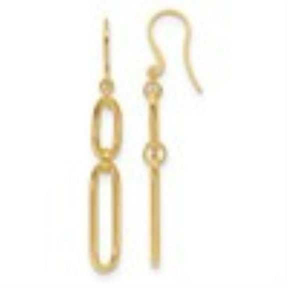 Diamond2Deal 10K Yellow Gold 4.8mm Alternating Paperclip Earrings for Women