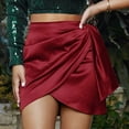 thumbnail image 1 of Idoravan Women's Basic Versatile Skirt Clearance Womens Summer Fashion Sexy Irregular Zipper Skirt Pleated High Waist Skirt, 1 of 7