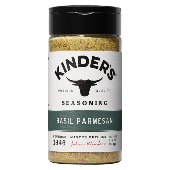 Kinder's Basil Parmesan Seasoning Blend with Garlic and Sea Salt, 5.8 oz