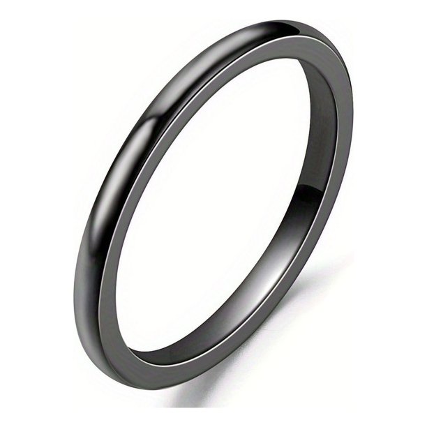 1pc Unisex Couples Ring Set - 2mm Stainless Steel Stackable Rings for Engagement and Wedding