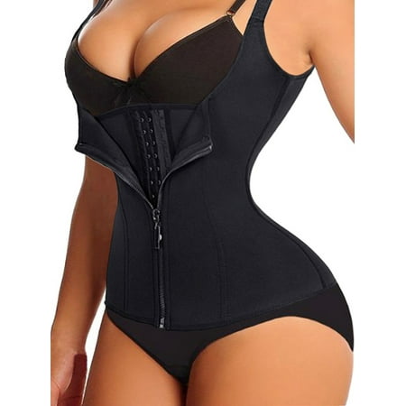 - Top Shapers Women's Underbust Corset Waist Trainer Cincher Zip & Hook Steel Boned Body Shaper Vest Tank Top with Adjustable Straps
