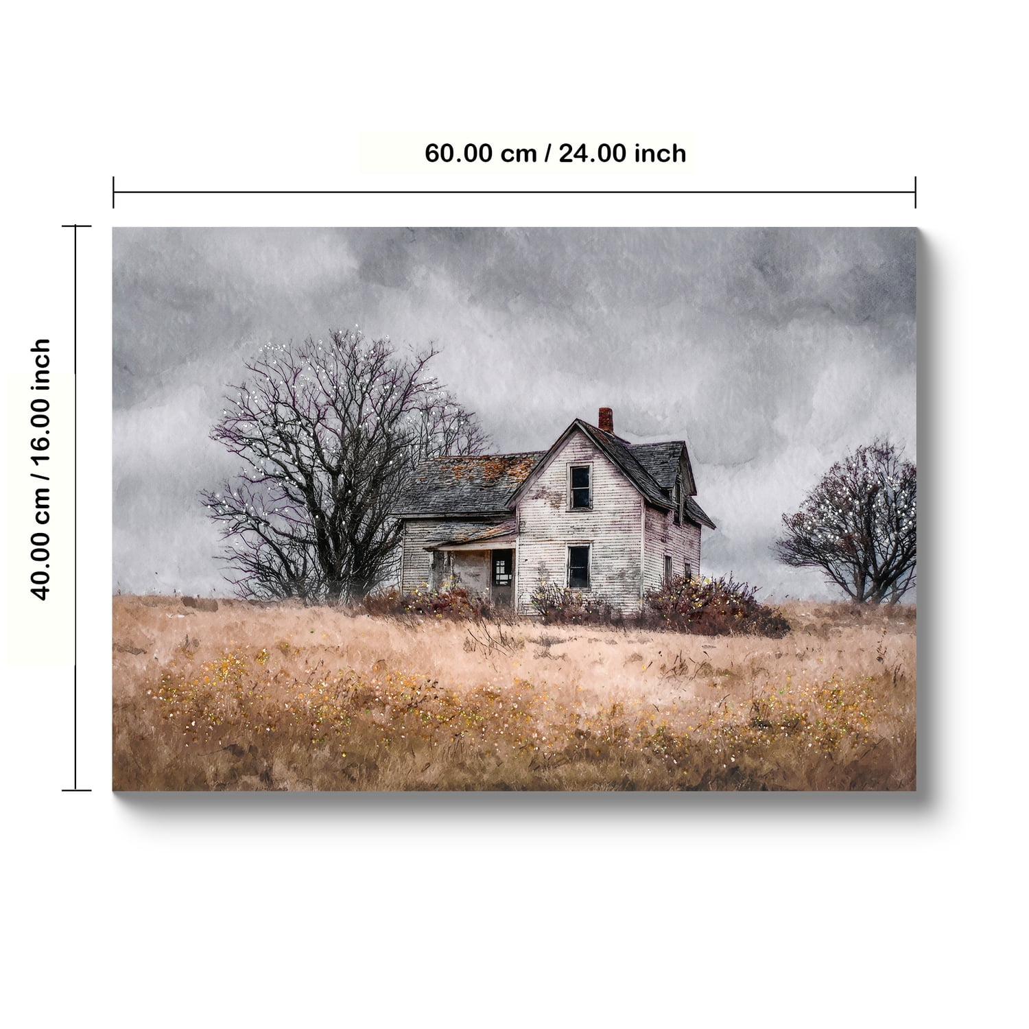 MOONMISS 24x16 Framed Rustic Farmhouse Canvas Wall Art Vintage Barn Country Landscape Ready to Hang Living Room Bedroom