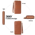 thumbnail image 3 of LOUEBICA Wallet Women Leather RFID Blocking Wristlet wallets Ladies Clutch with Floral Pattern for Phone and Card, 3 of 7