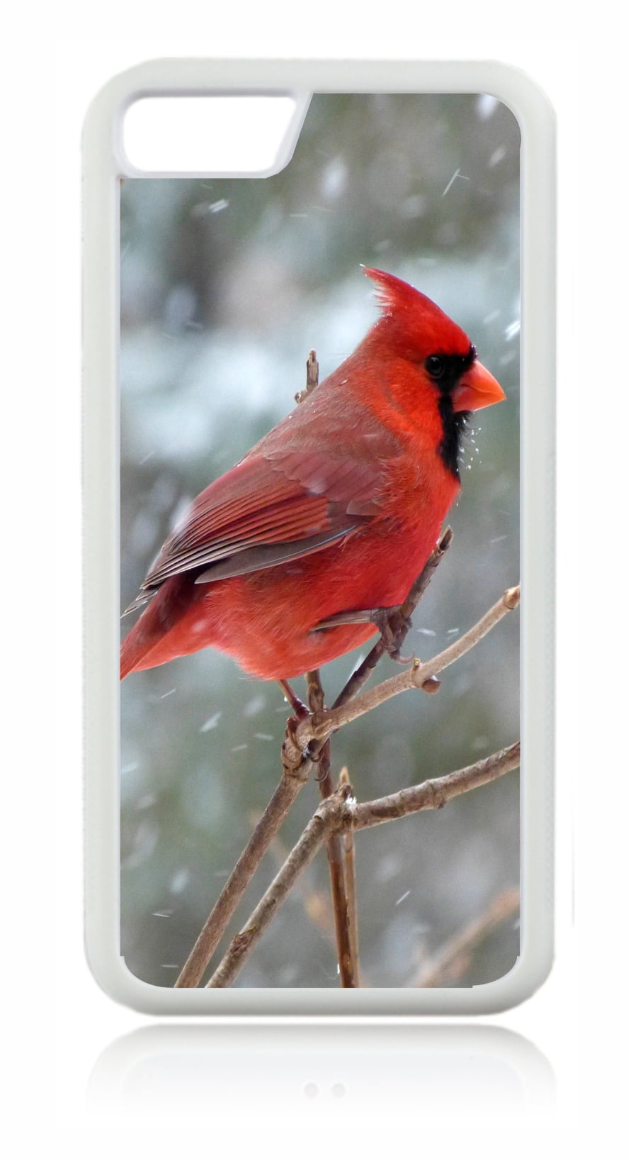Red Cardinal Bird White Rubber Case for the Apple iPhone 6 / iPhone 6s - iPhone 6 Accessories - iPhone 6s Accessories