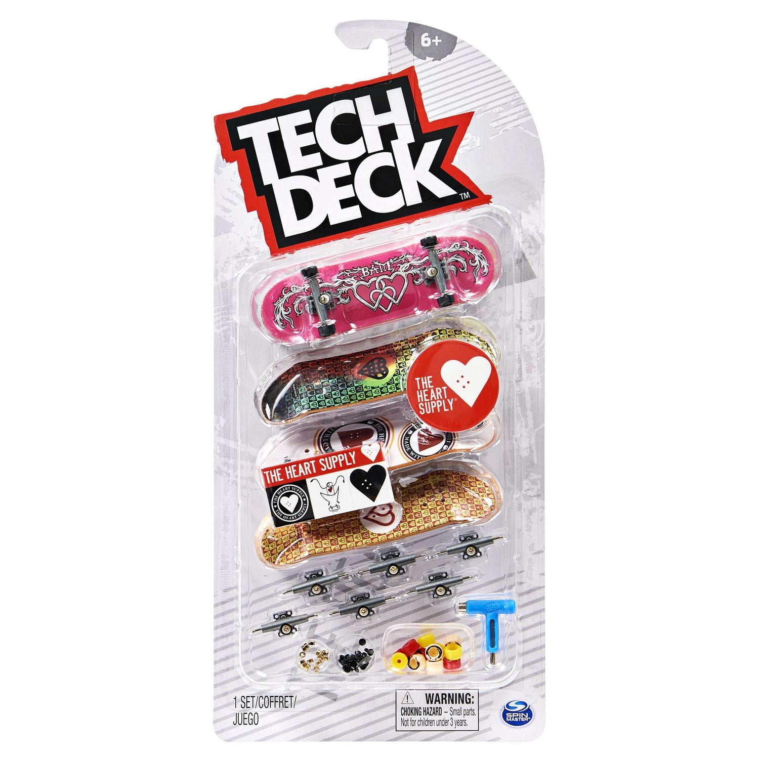 Tech Deck, Ultra DLX Fingerboard 4-Pack, The Heart Supply, Collectible and Customizable Mini Skateboards