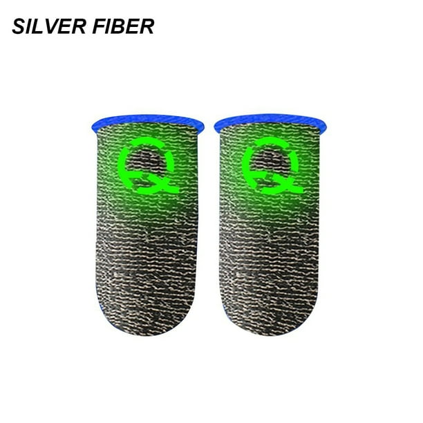 Moyic 2 uds. Mangas para juegos, mangas luminosas para pantalla táctil, guantes antideslizantes de nailon para controlador de juegos, fibra plateada, Type1 NO1