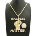 thumbnail image 2 of Black Lives Matter! Power Fist Pendant with 4mm 24" Rope Chain Necklace in Gold-Tone, 2 of 4