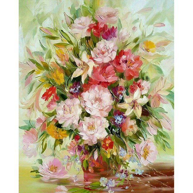 Taladro Pintura Diamante (DF4360) 5D DIY Flores Completas Punto de Cruz Kits de Mosaico (W1668) 30x40cm Hugtrwg Para estrenar