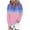 Blue, variant on Lenpel Hoodies for Women Casual Long Sleeve Quarter Button Color Block Pullover Sweatshirts Fall Winter Fashion Tops(Yellow,X-Large)