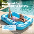 thumbnail image 5 of SLOOSH Inflatable Tanning Pool Lounger Float for Adults, 70" x 46" Large Suntan Tub Pool Floats Sun Tan Tub Ice Bath Tub Tanning Bed Blow up Pool Raft Lounge Floatie, L-Blue White, 5 of 9