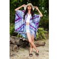 thumbnail image 3 of Brisas Hand Painted Purple/Blue Beach Cover Up for Women Used as Swimsuit, Cardigan, Kimono for Super Soft Loungewear, Travel and Holiday - Diamond Pattern, 3 of 4