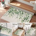 thumbnail image 5 of Rectangle Area Rugs 2 x 3 Ft, Green Leaves Non-Slip Residential Carpet, Summer Botanical Indoor Crawling Mats Runner Rugs for Living Room/Dining Room/Bedroom, 5 of 8