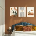 thumbnail image 3 of Boho Wall Art Set of 3, Mid-Century Modern Wall Prints Framed Canvas Paintings Minimalist Abstract Geometric Beige Orange Moon Plant Desert Nature Illustrations Artwork, Boho Wall Decor(12"x16"), 3 of 6