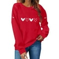 thumbnail image 2 of hotojiny Valentine's Sweatshirt for Women Cute Heart Crew Neck Shirts Casual Long Sleeve Valentine Tshirt Clothes Tops, 2 of 6