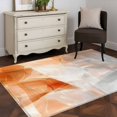 thumbnail image 3 of Abstract Oil Painting 4x6 Area Rugs for Living Room, Orange White Watercolor Modern Art Non Slip Floor Mat Washable Low-Profile Indoor Carpet for Bedroom, Dining Room, Bathroom, 3 of 9
