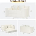 thumbnail image 2 of Sofá cama convertible, sofá cama plegable 3 en 1, sofá cama plegable – Tumbona y futón para suelo, sofá cama extraíble de pana con 4 almohadas para sala de estar, beige, 2 of 4