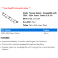 thumbnail image 2 of Intake Plenum Gasket - Compatible with 2000 - 2004 Toyota Tundra 3.4L V6 2001 2002 2003, 2 of 2