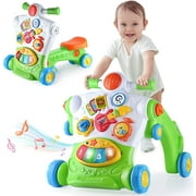 3 in 1 Baby Walker for Boys Girls, Sit to Stand up Learning Walkers, Toddler Push Walking Toys, Infant Musical Activity Center, Birthday Gift for 6 9 12 18 24 Months, 1 2 Years Old Child