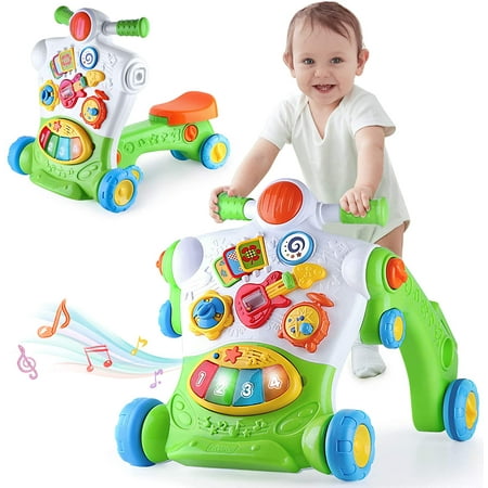 3 in 1 Baby Walker for Boys Girls, Sit to Stand up Learning Walkers, Toddler Push Walking Toys, Infant Musical Activity Center, Birthday Gift for 6 9 12 18 24 Months, 1 2 Years Old Child