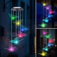 thumbnail image 1 of Carillón de viento solar, carillón de viento de mariposa que cambia de color, LED solar, decoración interior y exterior impermeable para jardín, fiesta, patio, césped, patio, porche, terraza, terraza, 1 of 5