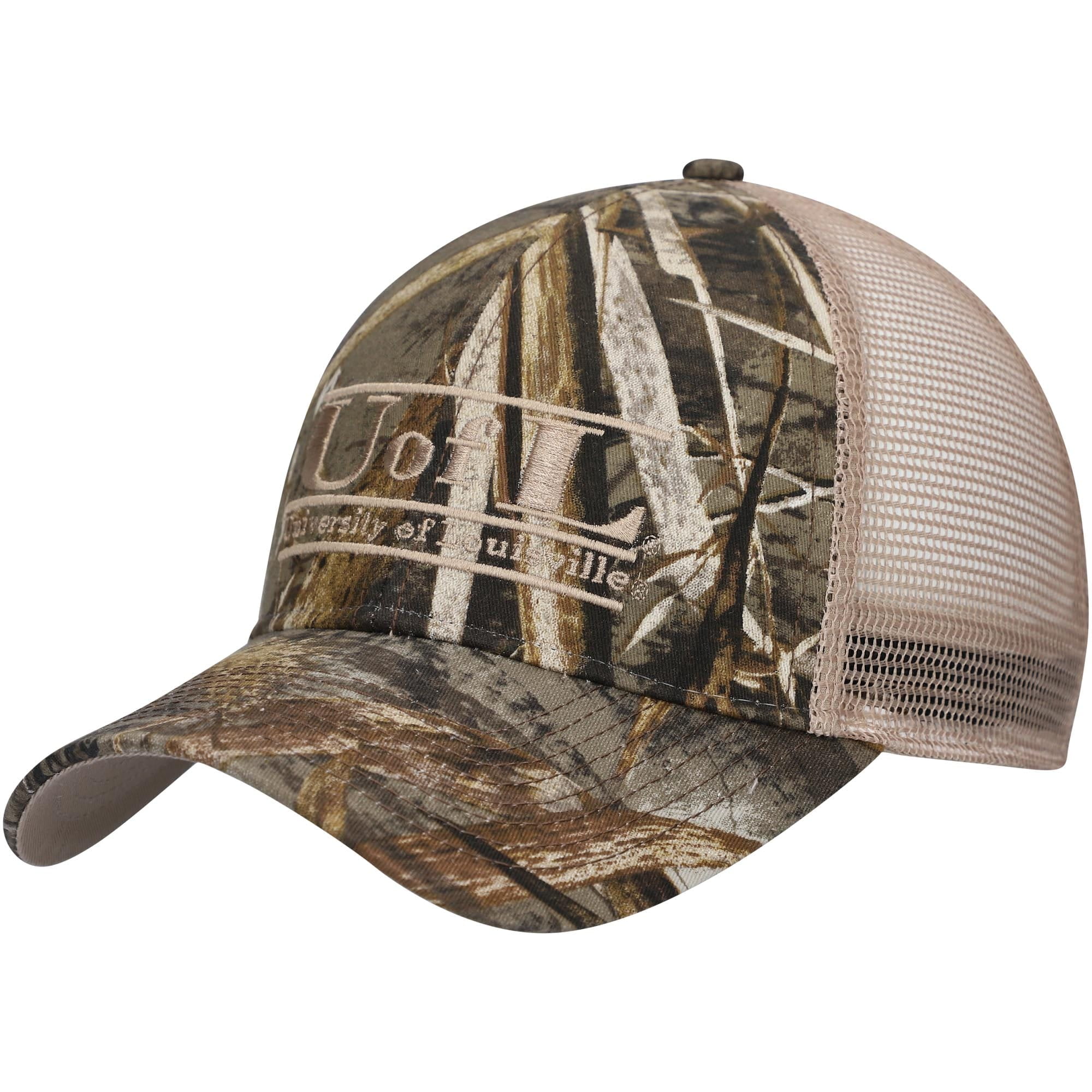 Men's The Game Camo Louisville Cardinals Cotton Twill Realtree Max 4 Trucker Adjustable Hat - OSFA