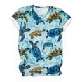 thumbnail image 4 of Women's Vintage Comfy Casual Shirts Summer Clothes for Teen Girls Dressy Casual Tops for Lady Round Neck Blouse Fashion 2024 Short Sleeve Loose Fit Flowy Tunic Tops Tie Dye Ombre Blue T Shirts XXXL, 4 of 5