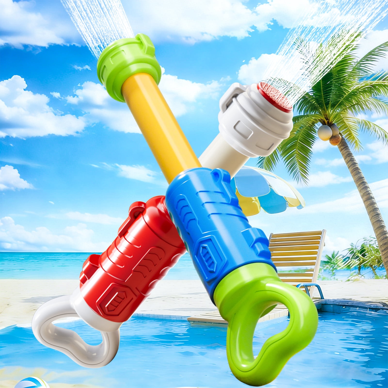 Lucky Doug 2 PCS Water Blaster Set – Summer Pool, Beach & Backyard Water Toys , Outdoor Game for All Ages