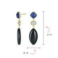 thumbnail image 4 of Bling Jewelry Womens Dangle Gemstone Earrings Blue Lapis Onyx in 14K Gold Plated, 4 of 4