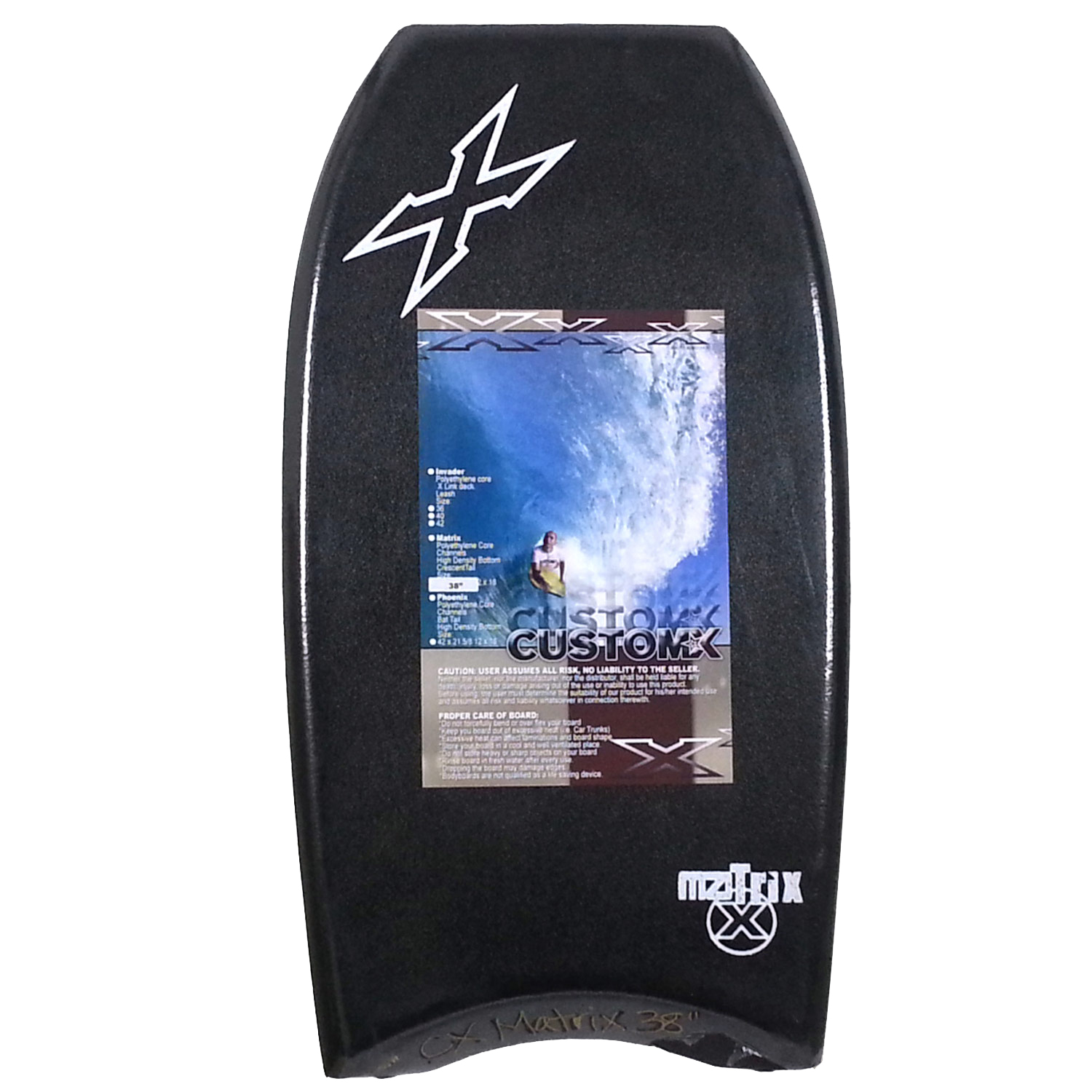Custom X Matrix 42 Kids Bodyboard Black deck, Navy rails, White