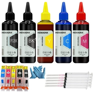 QIRUMENG Empty Refillable Ink Cartridge and 5 Ink Bottles Compatible for Canon 280XXL 281XXL PGI-280XXL CLI-281XXL for Pixma TS6220 TR8520 TS9520 TS6120 TR7520 TS9521C TS6320 TS702 Printer