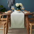 thumbnail image 2 of Sage Green Ombre Table Runner - 70 Inch Long, Kitchen Dining Table Runner Dresser Scarves, Modern Geometric Rhombus Striped Farmhouse Decor for Coffee Tables Wedding Party Banquet, 2 of 8